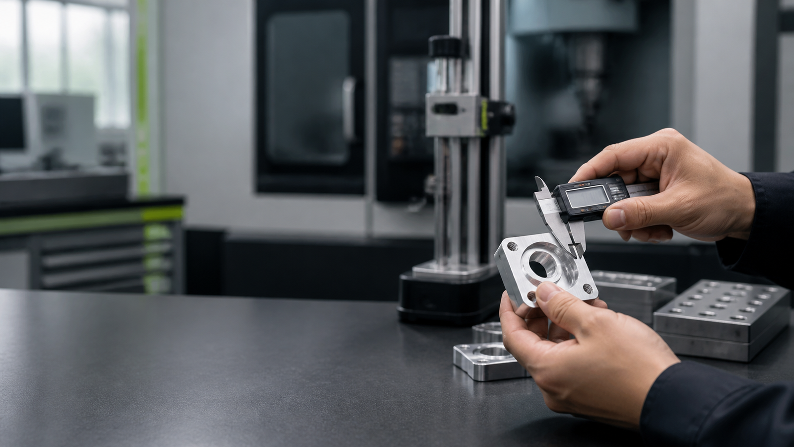 Illustrative precision inspection of a machined aluminum component